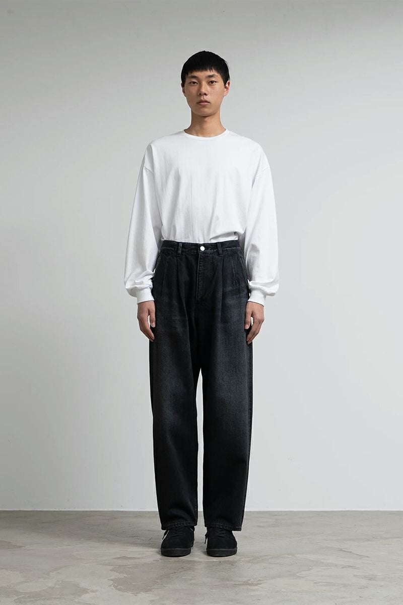 Graphpaper(グラフペーパー) Selvage Denim Two Tuck Tapered Pants -DARK FADE- セルヴィッチデニムツータックテーパードパンツ ダークフェード GU253-40060DB