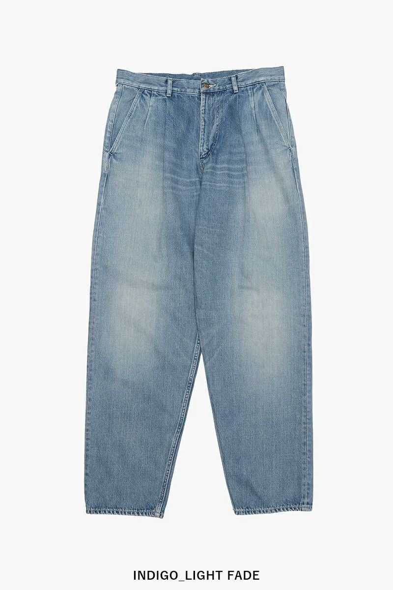Graphpaper(グラフペーパー) Selvage Denim Two Tuck Tapered Pants -LIGHT FADE- セルヴィッチデニムツータックテーパードパンツ ライトフェード GU253-40060LB