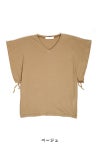 homspun(ホームスパン) 40/1フライスＶネックギャザーS/L 2WAYカットソー Tシャツ 6929