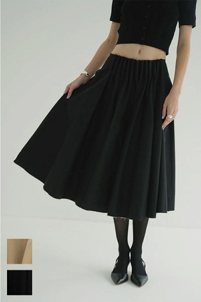 CLANE(クラネ) TUCK DETAIL FLARE SKIRT タックディティールフレアスカート 19109-6042