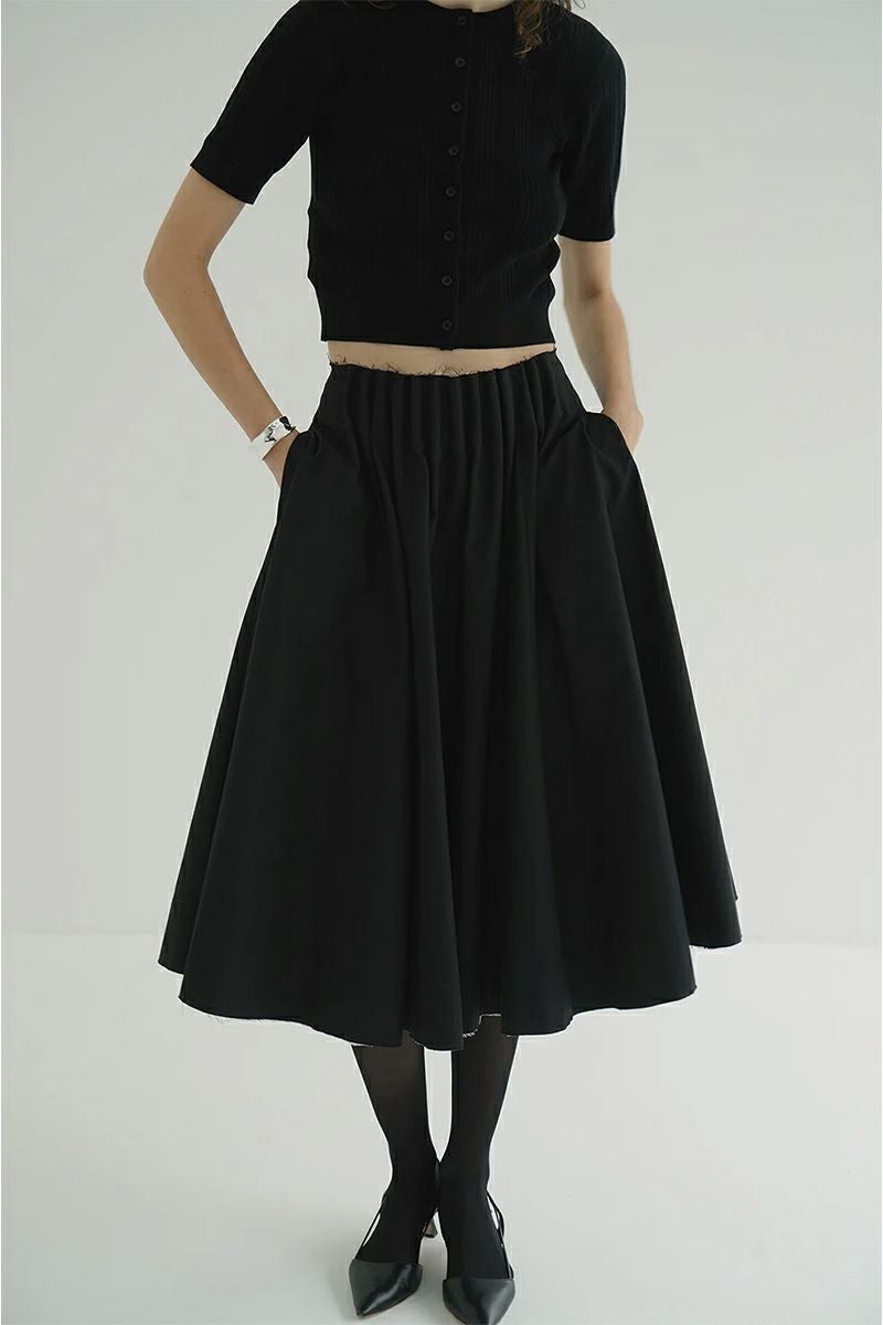 CLANE(クラネ) TUCK DETAIL FLARE SKIRT タックディティールフレアスカート 19109-6042