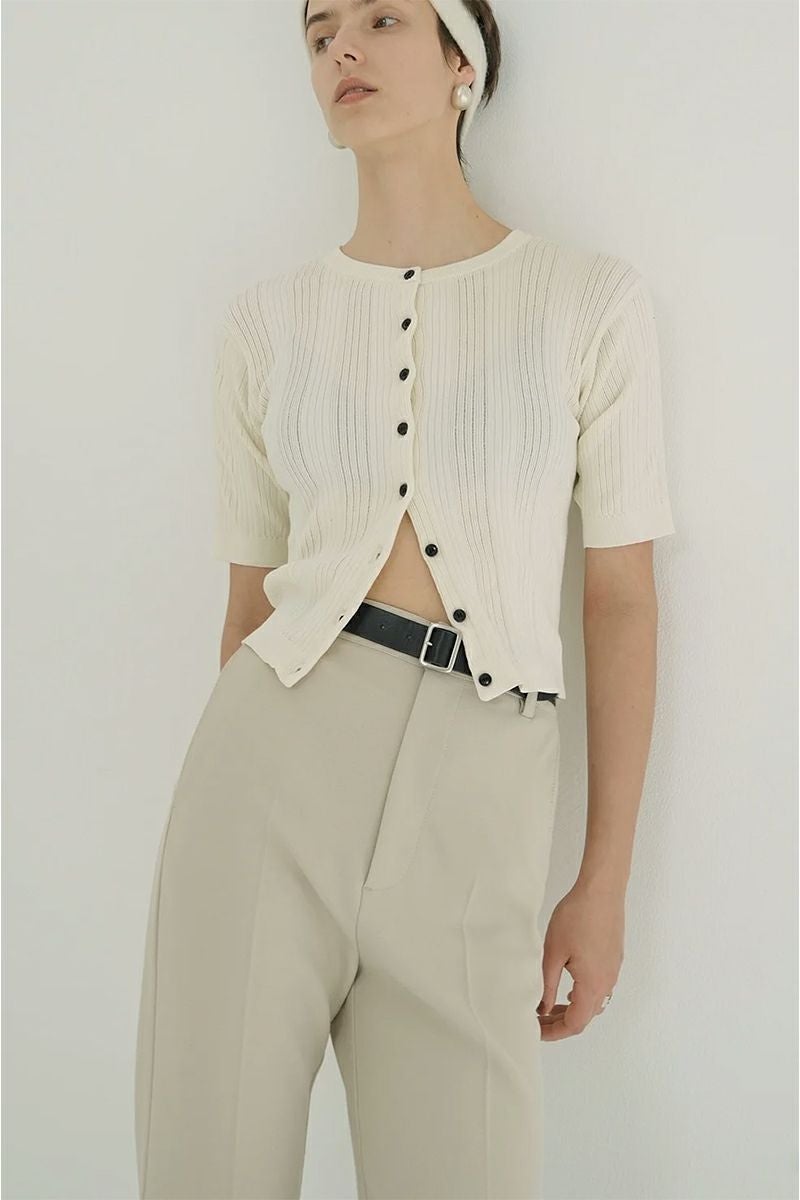 CLANE(クラネ) W FACE RIB KNIT CARDIGAN ダブルフェイスリブニットカーディガン 19106-2012