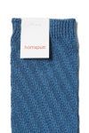 homspun(ホームスパン) シルケットコットン斜めリブ編ソックス 8285