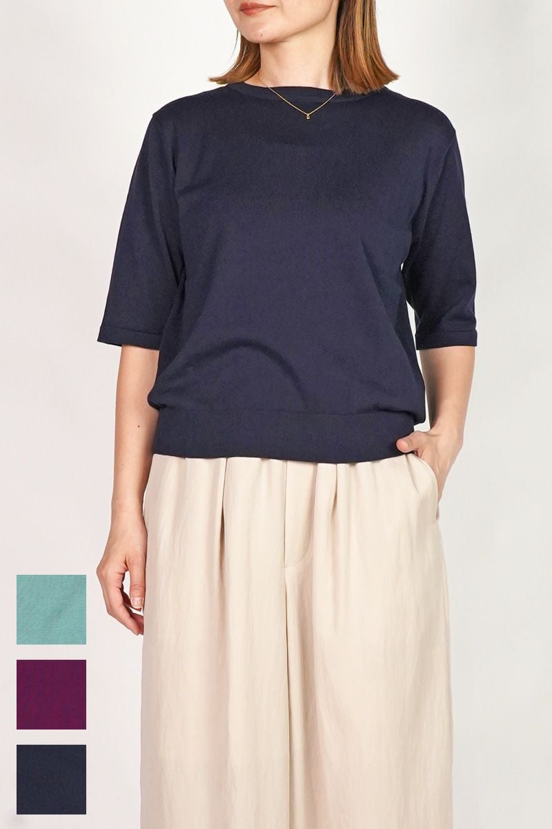 homspun(ホームスパン) ソフトコンパクトヤーン 半袖プルオーバー 7840