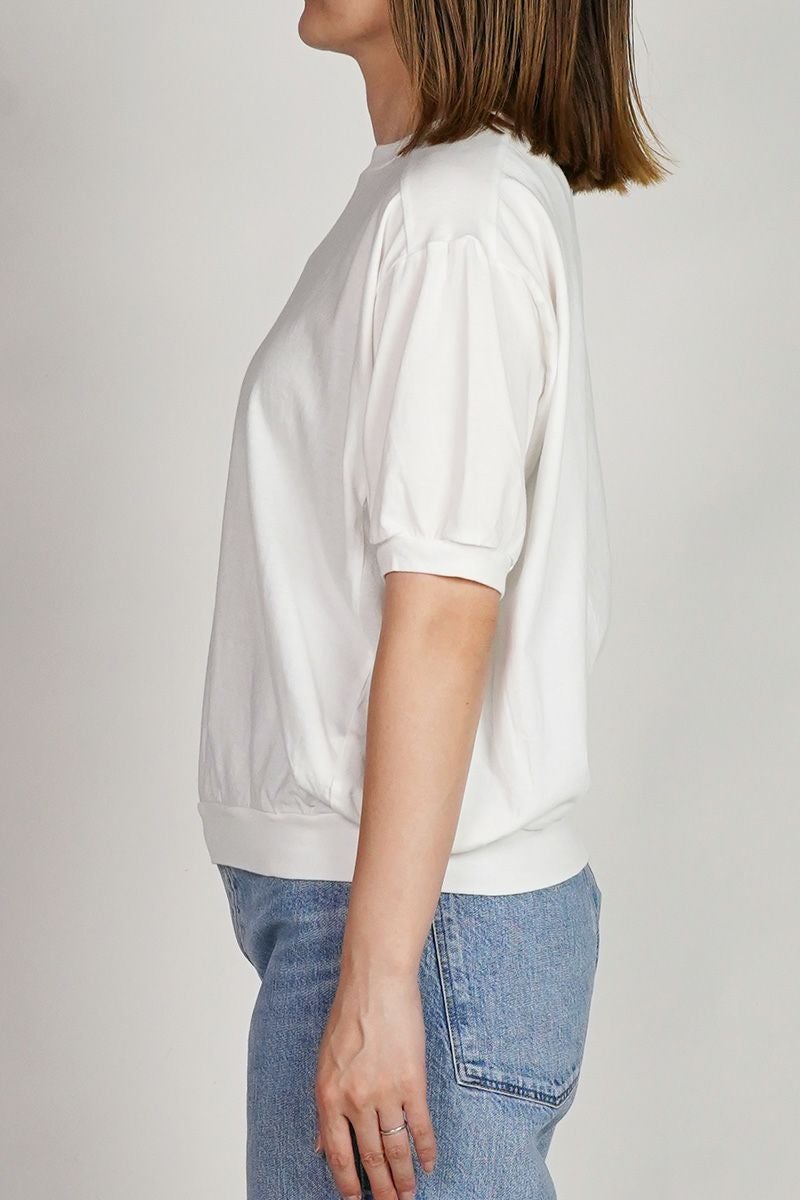  30/1天竺　クルーネックプルオーバー　パフスリーブコットンカットソー　6553 