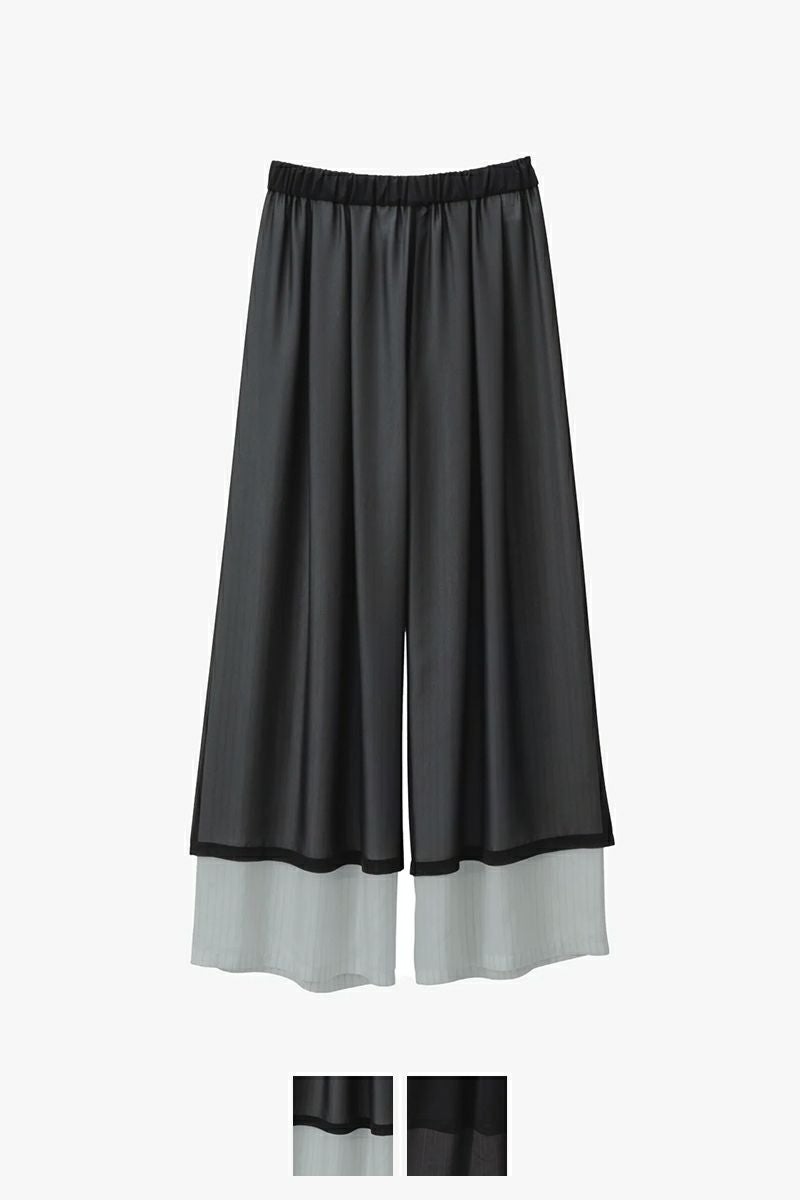 Graphpaper(グラフペーパー) Cupro Stripe Layered Sheer Pants キュプラストライプレイヤードシアーパンツ GL253-40416