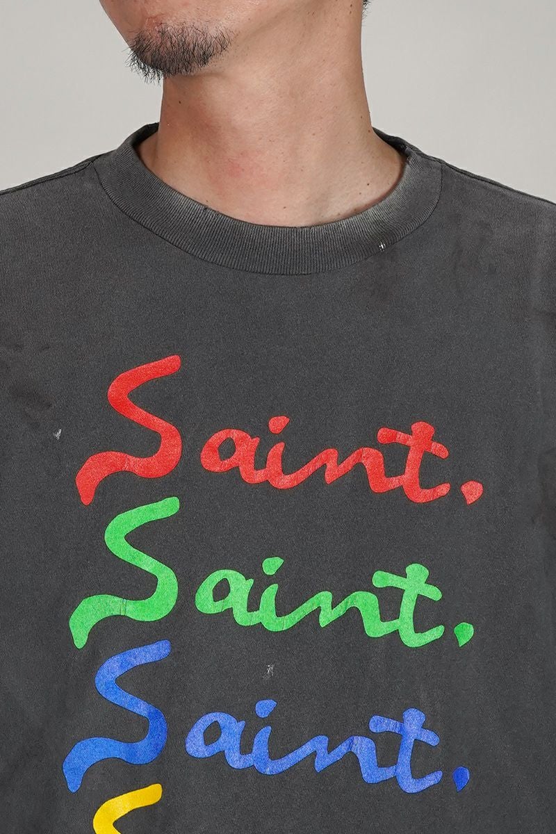 SAINT Mxxxxxx(セントマイケル)  SM-HR1-0000-013 / SS TEE MULATED BLACK 半袖Tシャツ