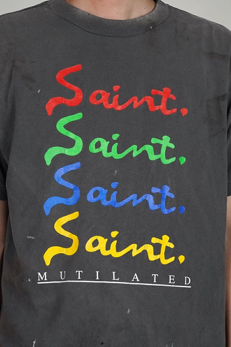 SAINT Mxxxxxx(セントマイケル)  SM-HR1-0000-013 / SS TEE MULATED BLACK 半袖Tシャツ