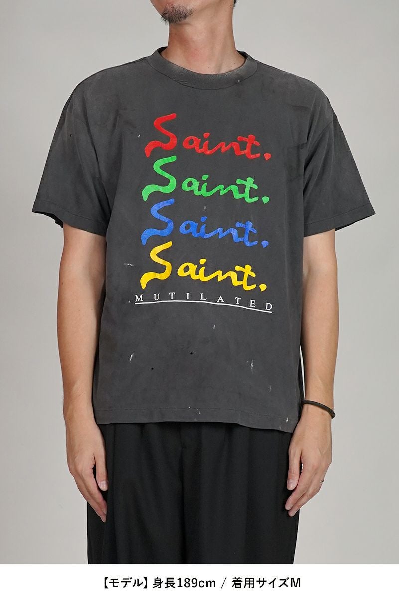 SAINT Mxxxxxx(セントマイケル)  SM-HR1-0000-013 / SS TEE MULATED BLACK 半袖Tシャツ