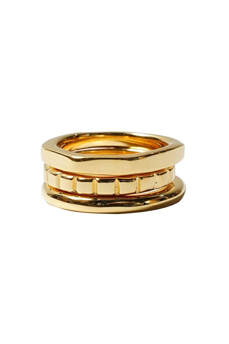 XOLO(ショロ) | XOLO(ショロ) Triple with Cushion Ring -Gold