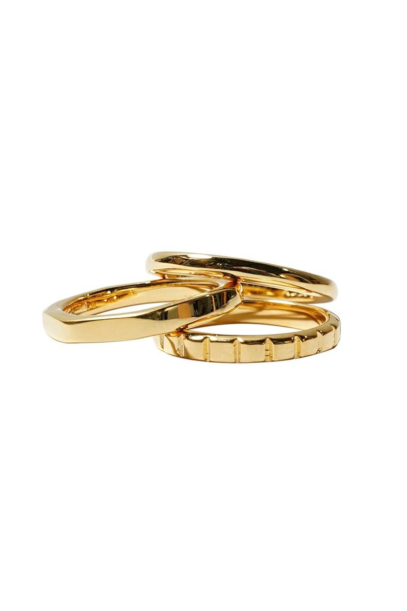 XOLO（ショロ）Triple Ring XOLO(ショロ) | XOLO(ショロ) Triple with Cushion Ring -Gold