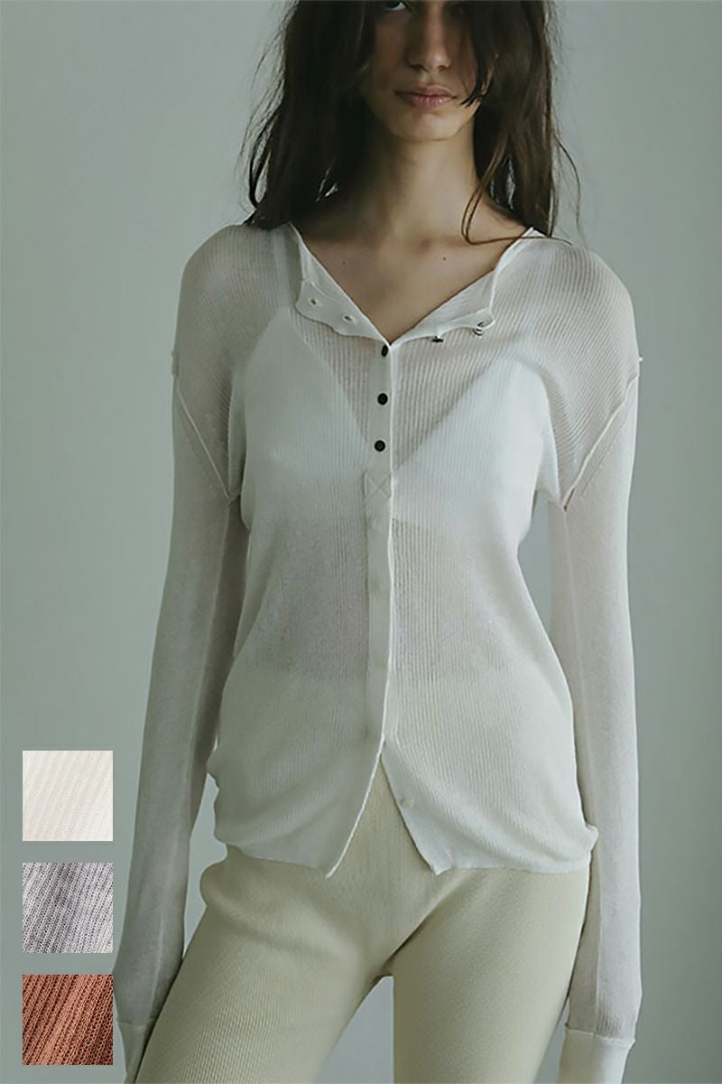 ETRE TOKYO(エトレトウキョウ) シアーハイゲージニットカーディガン 1225404041