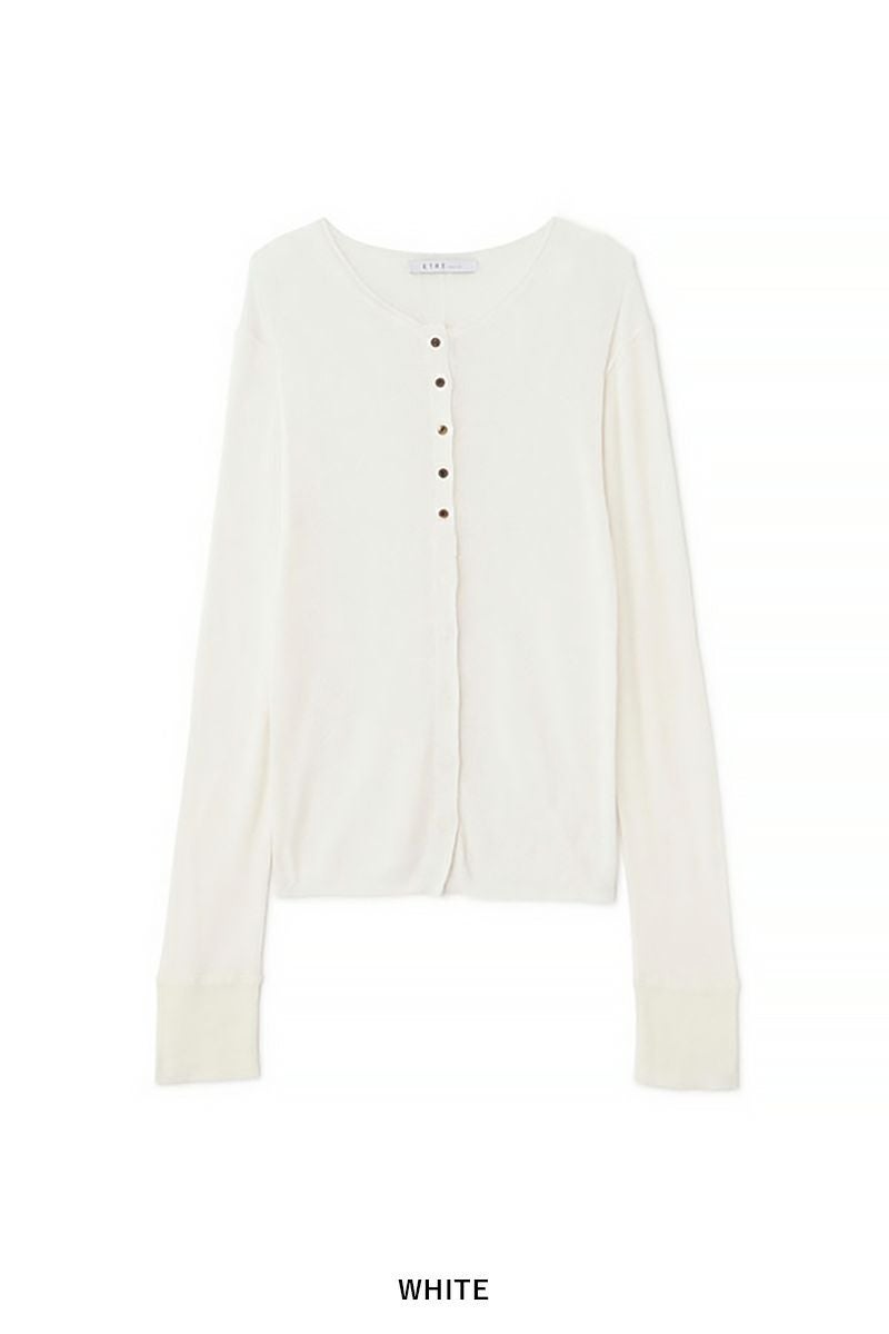 ETRE TOKYO(エトレトウキョウ) シアーハイゲージニットカーディガン 1225404041