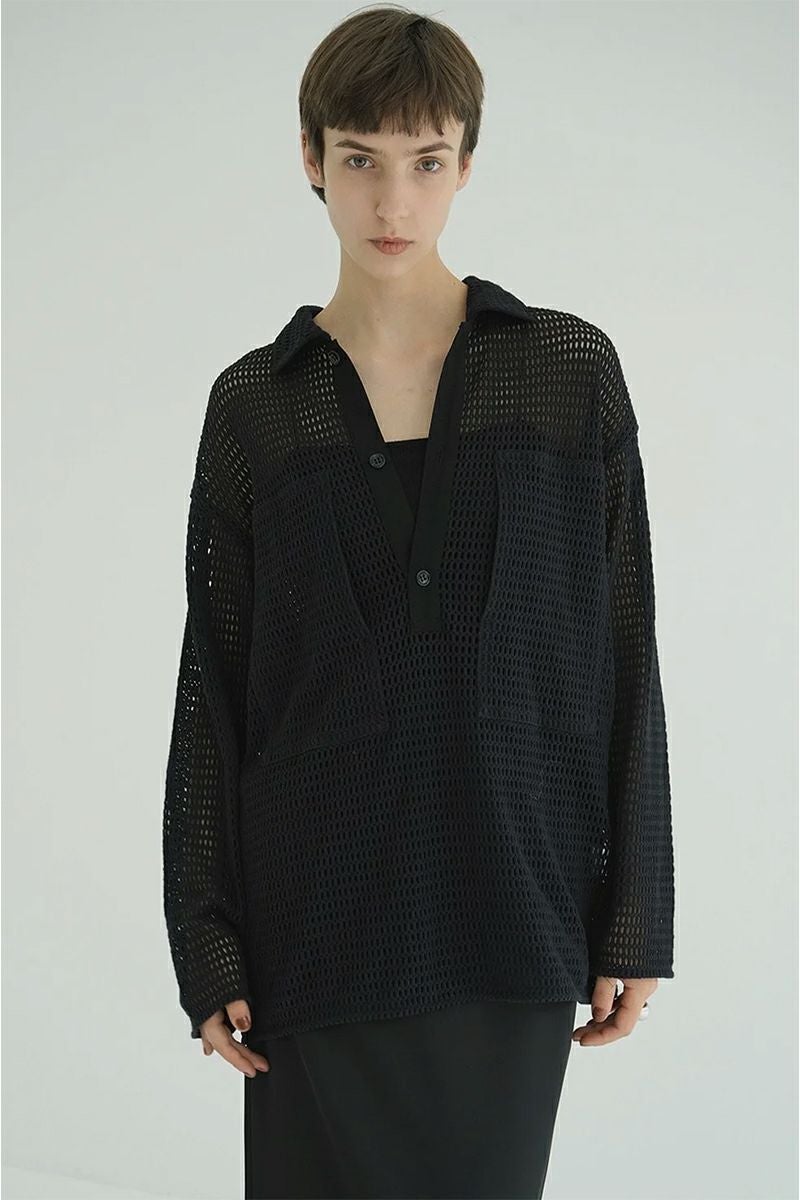 CLANE(クラネ) MESH POCKET OVER SHIRTS メッシュポケットオーバーシャツ 19122-4022