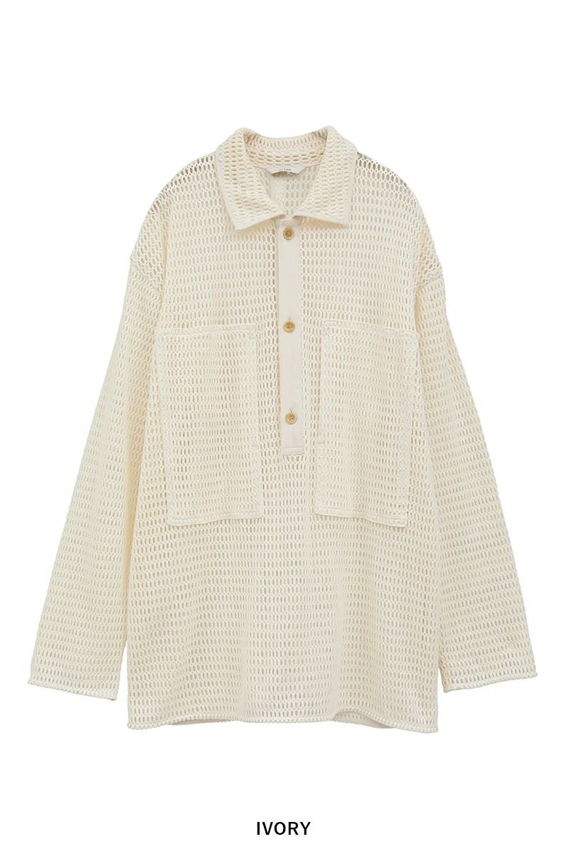 CLANE(クラネ) MESH POCKET OVER SHIRTS メッシュポケットオーバーシャツ 19122-4022