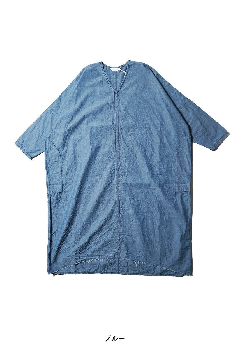 homspun(ホームスパン)  ライトオンスシャンブレー　プルオーバ－ワンピース 252-164