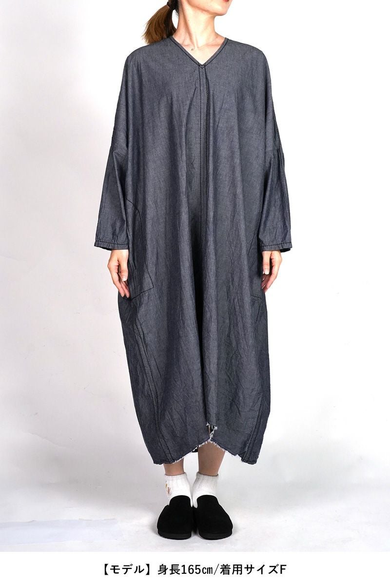 homspun(ホームスパン)  ライトオンスシャンブレー　プルオーバ－ワンピース 252-164