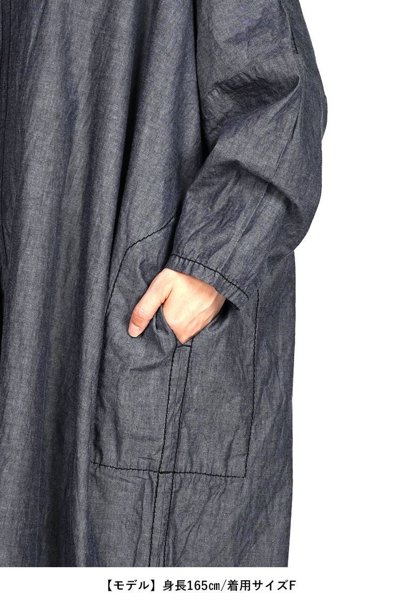 homspun(ホームスパン)  ライトオンスシャンブレー　プルオーバ－ワンピース 252-164