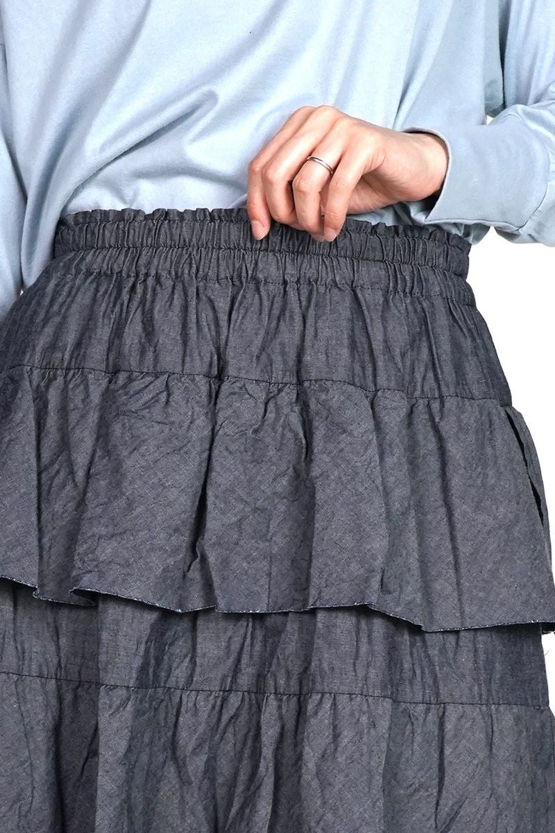 homspun(ホームスパン)  ライトオンスシャンブレー　プルオーバ－ワンピース 252-164