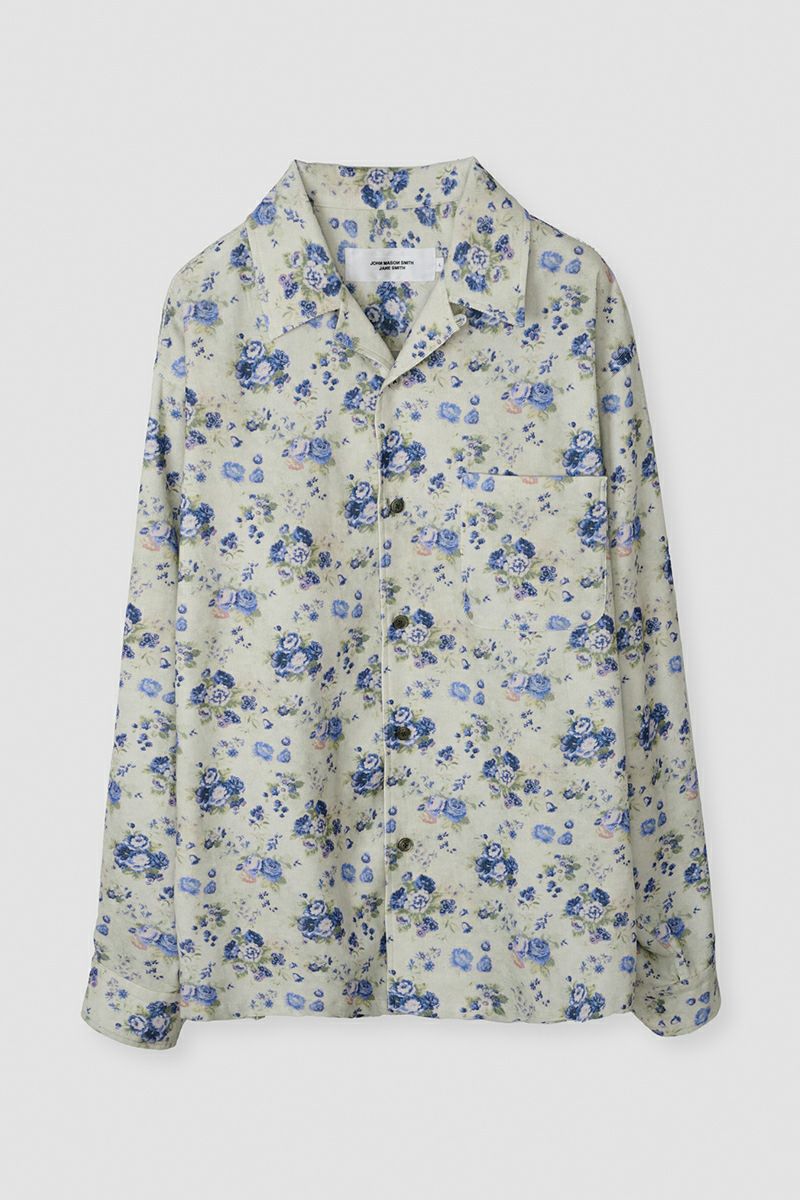 JANE SMITH(ジェーンスミス) COTTON CORDUROY FLOWER PRINT OPEN COLLAR SHIRT コットンコーデュロイフラワープリントオープンカラーシャツ 25WSH-#521S