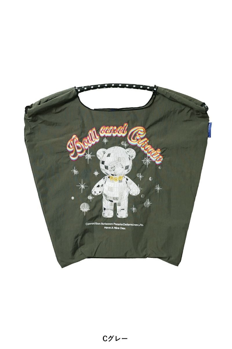 Ball & Chain(ボールアンドチェーン)  MIRROR BALLE BEAR (M) ミラーボールベアー(M) ショッピングバック トートバッグ 301065