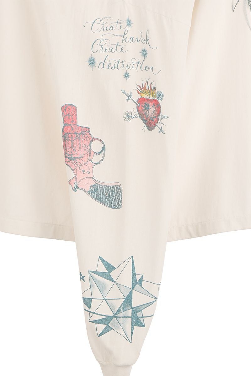 SAINT Mxxxxxx(セントマイケル) SM-HR1-0000-C29 / DR.WOO_LS TEE TATTOO WHITE ドクターウー 長袖Tシャツ