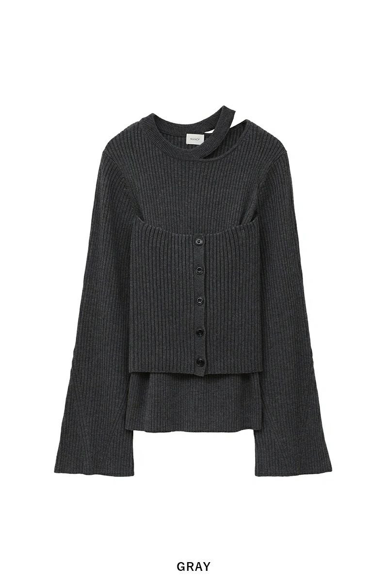 MANOF(マノフ) BUSTIER SET RIB KNIT ビスチュセットリブニット 89106-2062