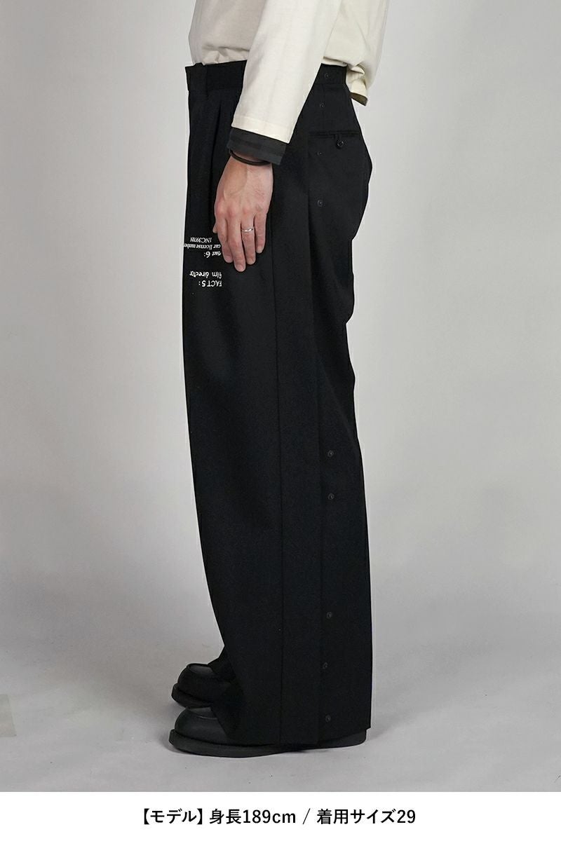 DAIRIKU(ダイリク) "TATTOO" Adjuster Wide Slacks タトゥーアジャスターワイドスラックス 25AW B5
