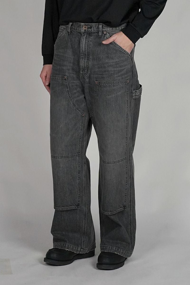 DAIRIKU(ダイリク) Vintage Washed Painter Denim Wide Pants ヴィンテージウォッシュドペインターデニムワイドパンツ 25AW D15