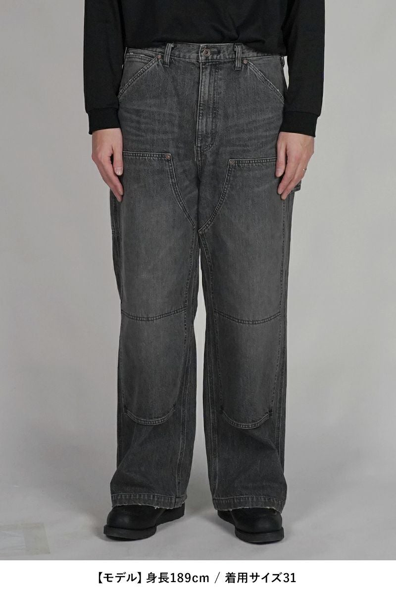 DAIRIKU(ダイリク) Vintage Washed Painter Denim Wide Pants ヴィンテージウォッシュドペインターデニムワイドパンツ 25AW D15