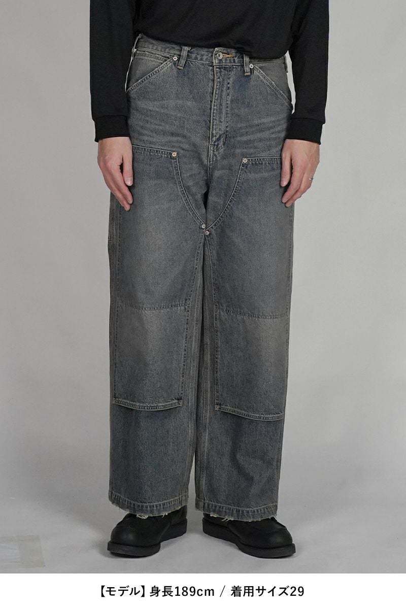DAIRIKU(ダイリク) Vintage Washed Painter Denim Wide Pants ヴィンテージウォッシュドペインターデニムワイドパンツ 25AW D15