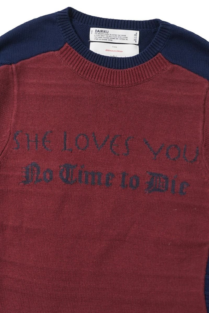 DAIRIKU(ダイリク) Docking Lettered Knit ドッキングレタードニット 25AW K3