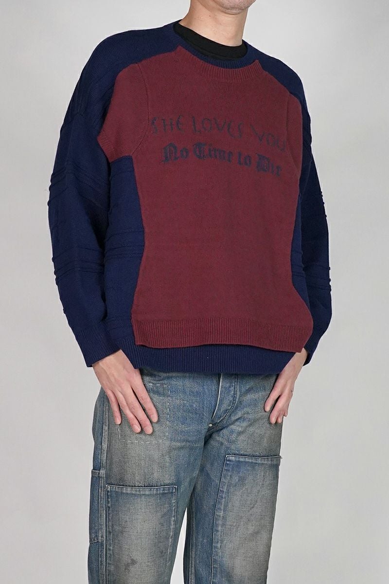 DAIRIKU(ダイリク) Docking Lettered Knit ドッキングレタードニット 25AW K3