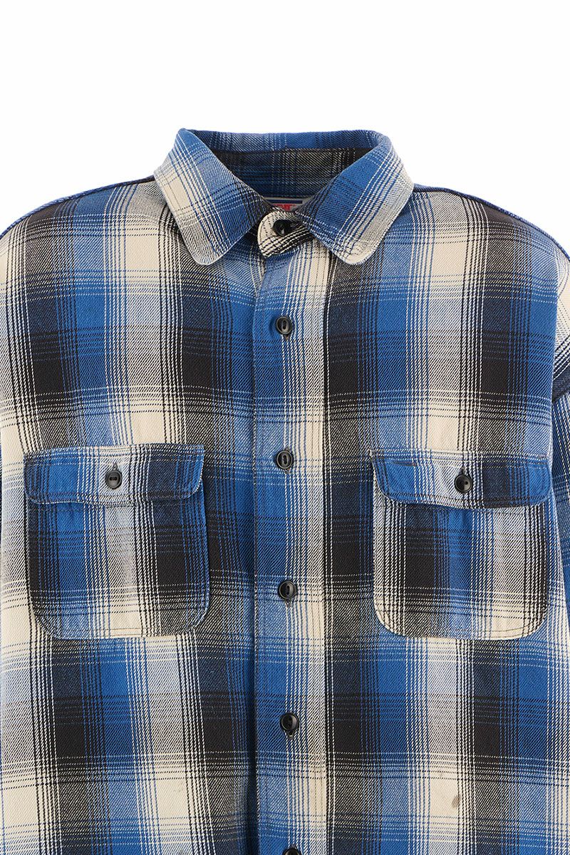 SAINT Mxxxxxx(セントマイケル) SM-HR1-0000-C53 / BerBerJin FLANNEL SHIRT ベルベルジン フランネルシャツ ブルー