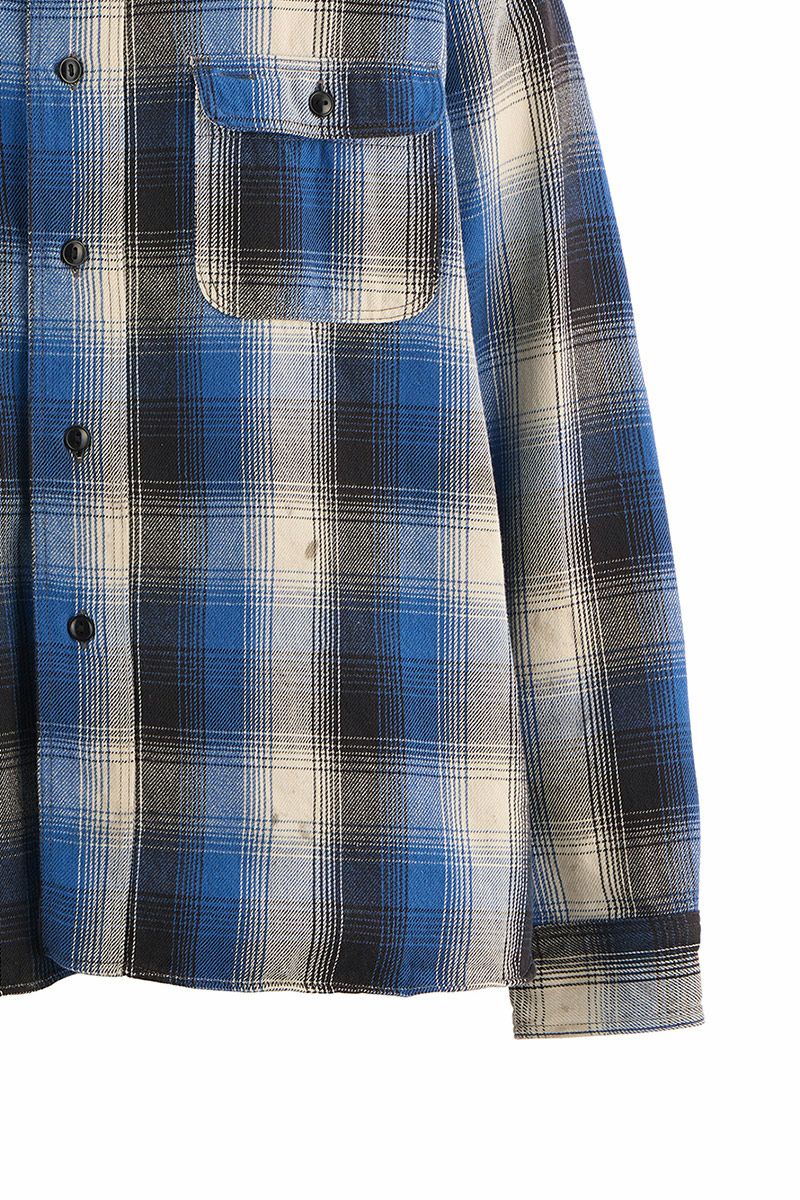 SAINT Mxxxxxx(セントマイケル) SM-HR1-0000-C53 / BerBerJin FLANNEL SHIRT ベルベルジン フランネルシャツ ブルー