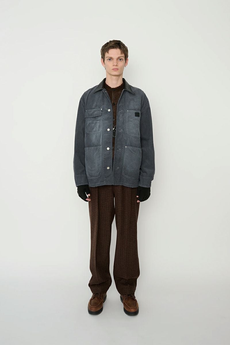 JANE SMITH(ジェーンスミス) 8W COTTON CORDUROY LEATHER COLLAR COVERALL コットンコーデュロイレザーカラーカバーオール 25WJK-#918S