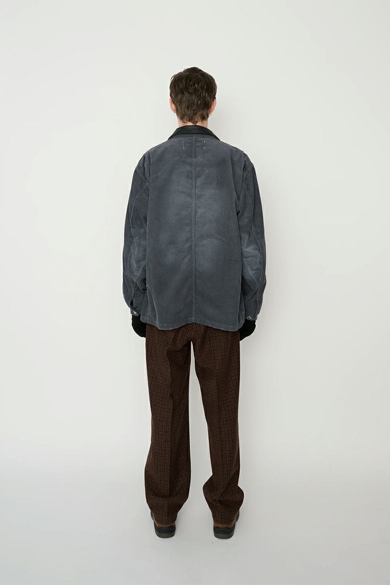 JANE SMITH(ジェーンスミス) 8W COTTON CORDUROY LEATHER COLLAR COVERALL コットンコーデュロイレザーカラーカバーオール 25WJK-#918S