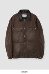 JANE SMITH(ジェーンスミス) 8W COTTON CORDUROY LEATHER COLLAR COVERALL コットンコーデュロイレザーカラーカバーオール 25WJK-#918S