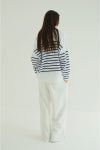 CLANE(クラネ) WIDE HENRY NECK BORDER TOPS ワイドヘンリーネックボーダートップス 19105-1242