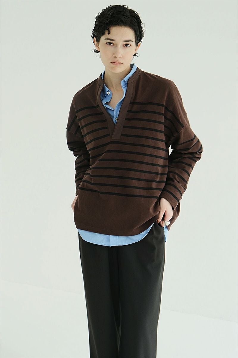 CLANE クラネ WIDE HENLEY NECK BORDER TOPS 松本恵奈のMUST BUY-7月22日（金）発売の”WIDE HENRY NECK BORDER TOPS