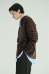 CLANE(クラネ) WIDE HENRY NECK BORDER TOPS ワイドヘンリーネックボーダートップス 19105-1242