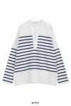 CLANE(クラネ) WIDE HENRY NECK BORDER TOPS ワイドヘンリーネックボーダートップス 19105-1242
