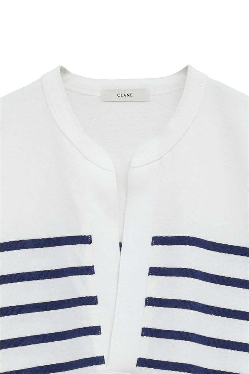 CLANE(クラネ) WIDE HENRY NECK BORDER TOPS ワイドヘンリーネックボーダートップス 19105-1242