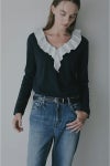 MANOF(マノフ) 2WAY FRILL NECK CUT TOPS 2ウェイフリルネックカットトップス 89105-1142