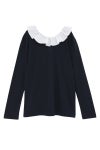 MANOF(マノフ) 2WAY FRILL NECK CUT TOPS 2ウェイフリルネックカットトップス 89105-1142