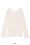 MANOF(マノフ) 2WAY FRILL NECK CUT TOPS 2ウェイフリルネックカットトップス 89105-1142