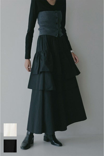 MANOF(マノフ) ASYMMETRY TIERED SKIRT アシンメトリーティアードスカート 89109-6032