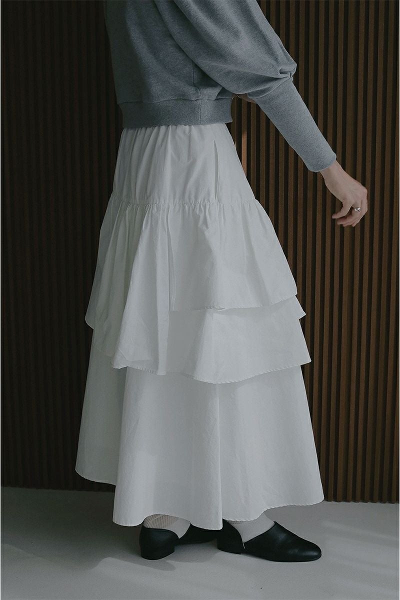 MANOF(マノフ) ASYMMETRY TIERED SKIRT アシンメトリーティアードスカート 89109-6032