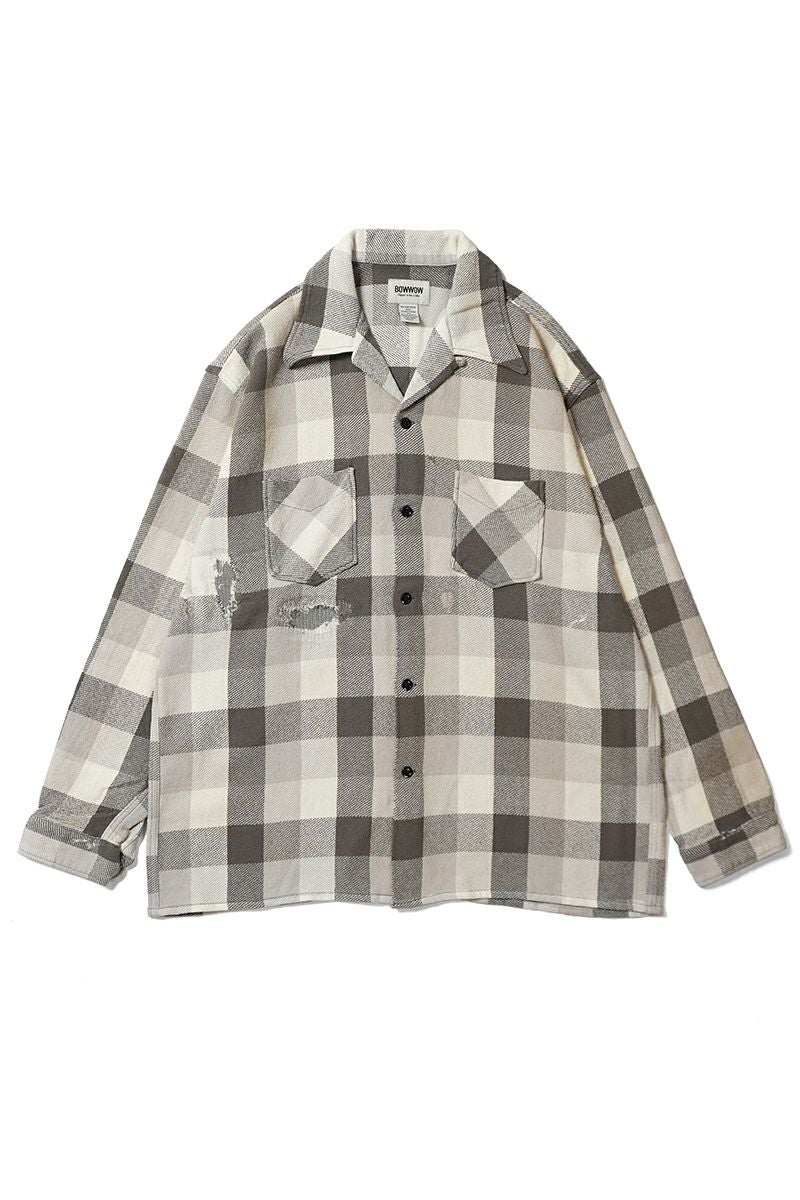 BOWWOW(バウワウ) DAMAGED AND STAINED FLANNEL SHIRT ダメージステインドフランネルシャツ BW252-DSFS