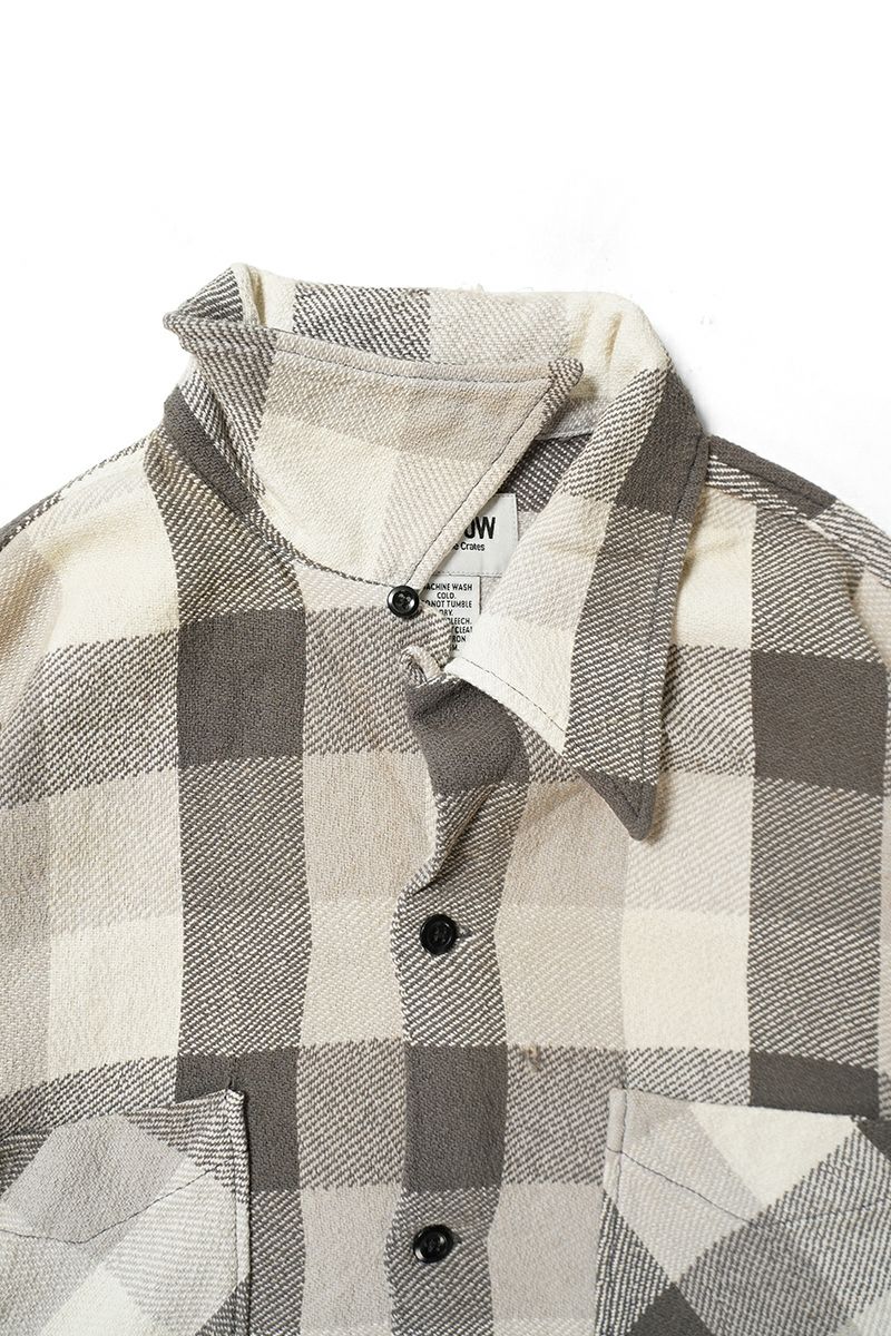 BOWWOW(バウワウ) DAMAGED AND STAINED FLANNEL SHIRT ダメージステインドフランネルシャツ BW252-DSFS